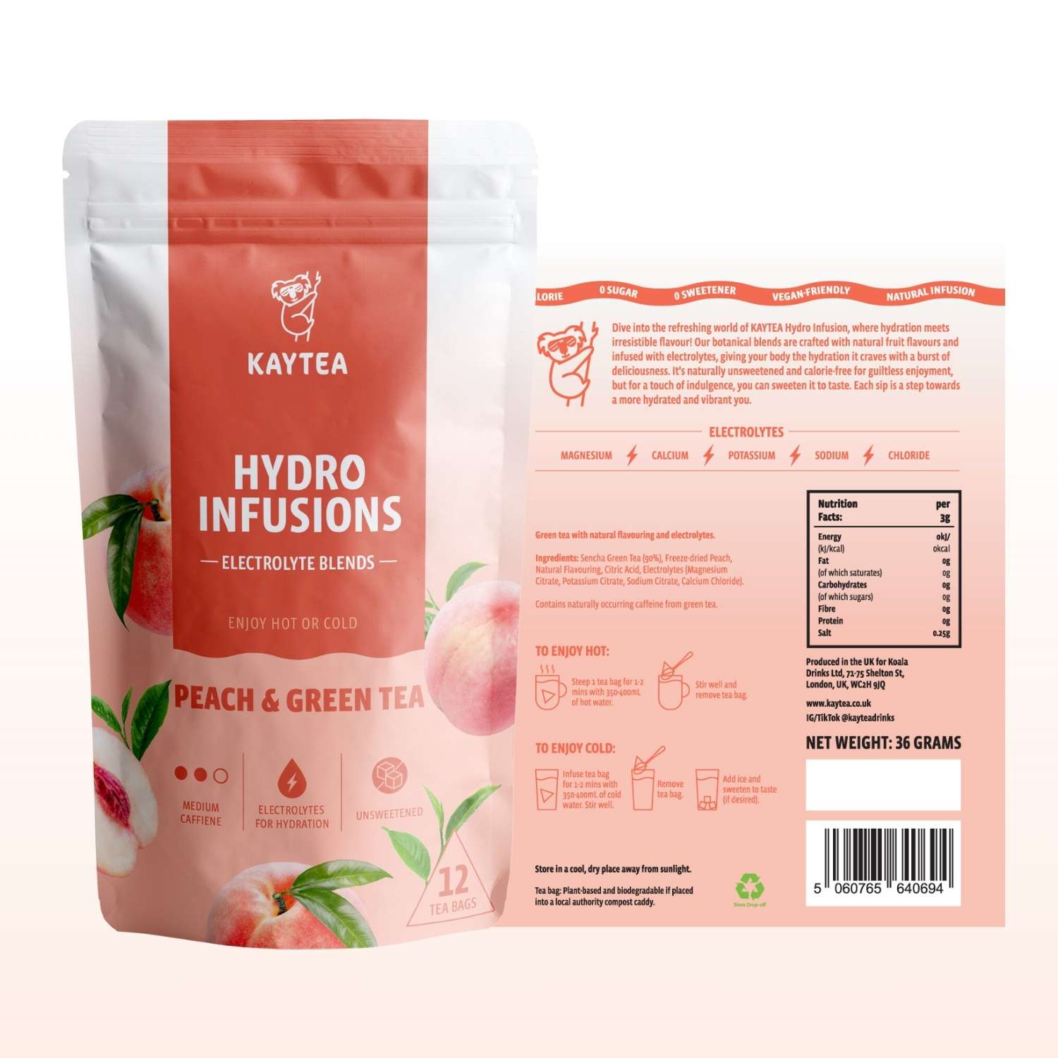 Hydro Infusions - Peach & Green Tea